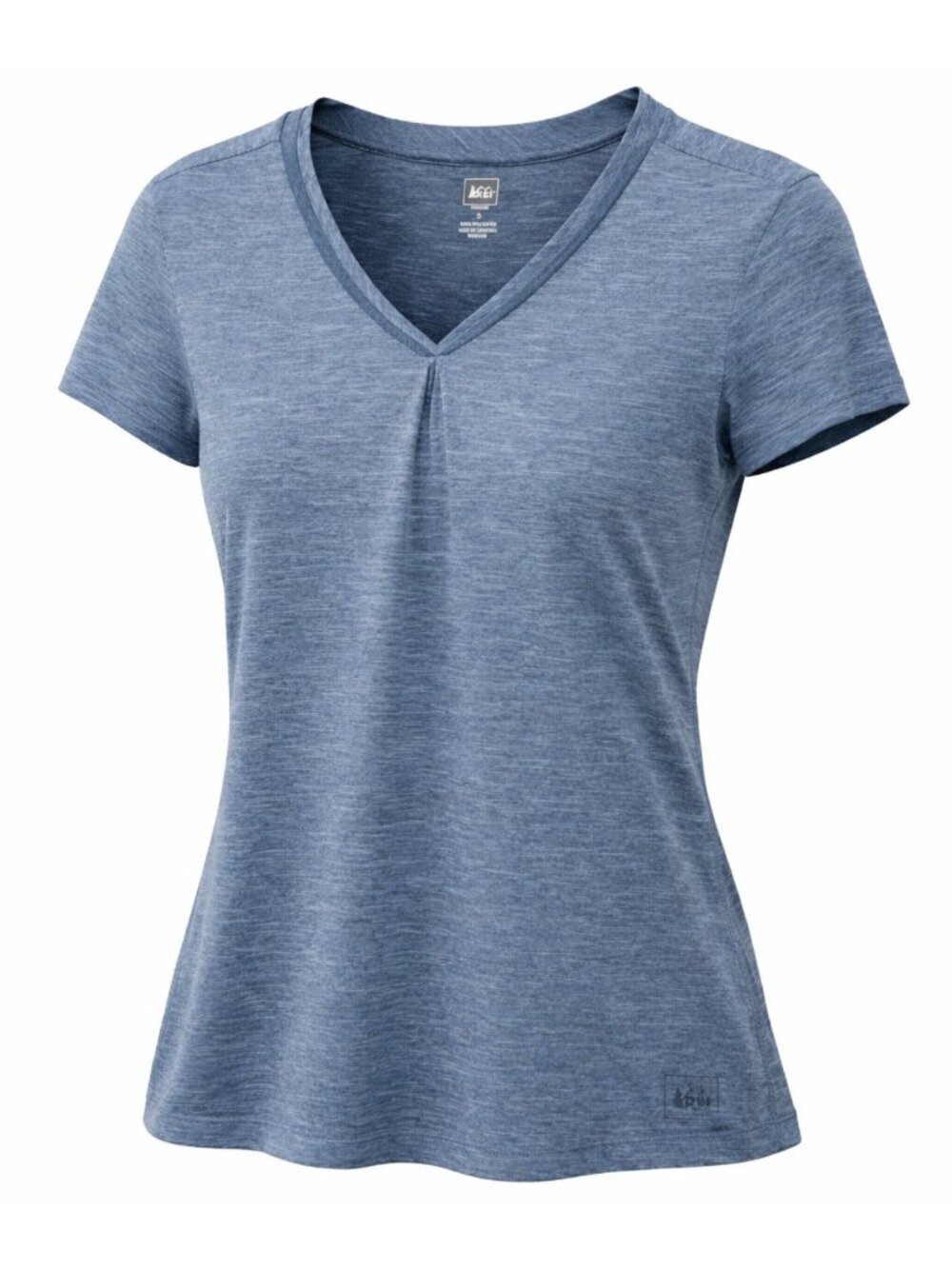 REI Women’s Short Sleeve T Shirt Size Small Blue V Neck Athletic Fit